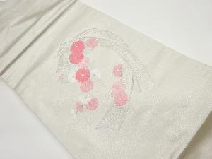 紐に菊模様織出し名古屋帯